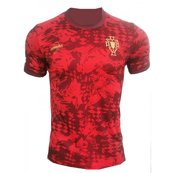 Portugal maglia da allenamento pre-partita divisa da calcio uniforme da uomo rossa per abbigliamento sportivo maglia superiore 2024-2025